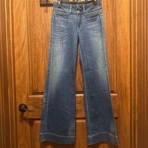 Fidelity Denim Medium Blue High-Rise Flare Jeans